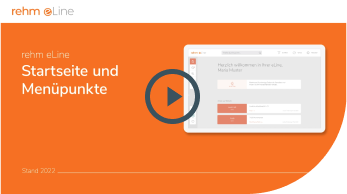 rehm eLine Startseite und Menuepunkte