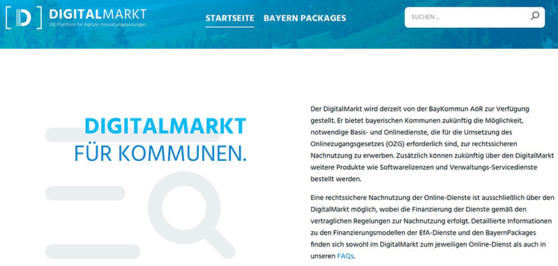 Startseite Website Digitalmarkt
