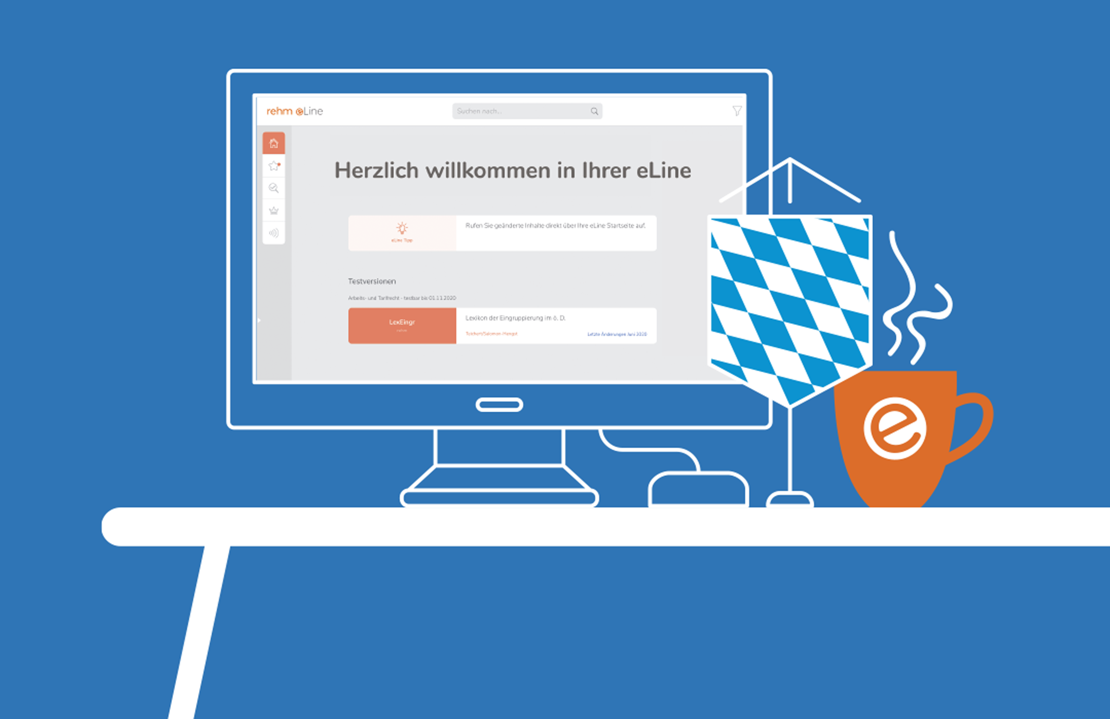 rehm eLine Monitor mit Freistaat Bayern Fahne